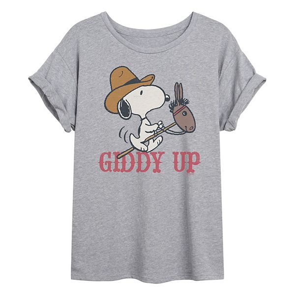 

Футболка Juniors Peanuts Snoopy Giddy Up oversized Licensed Character, Heather Gray