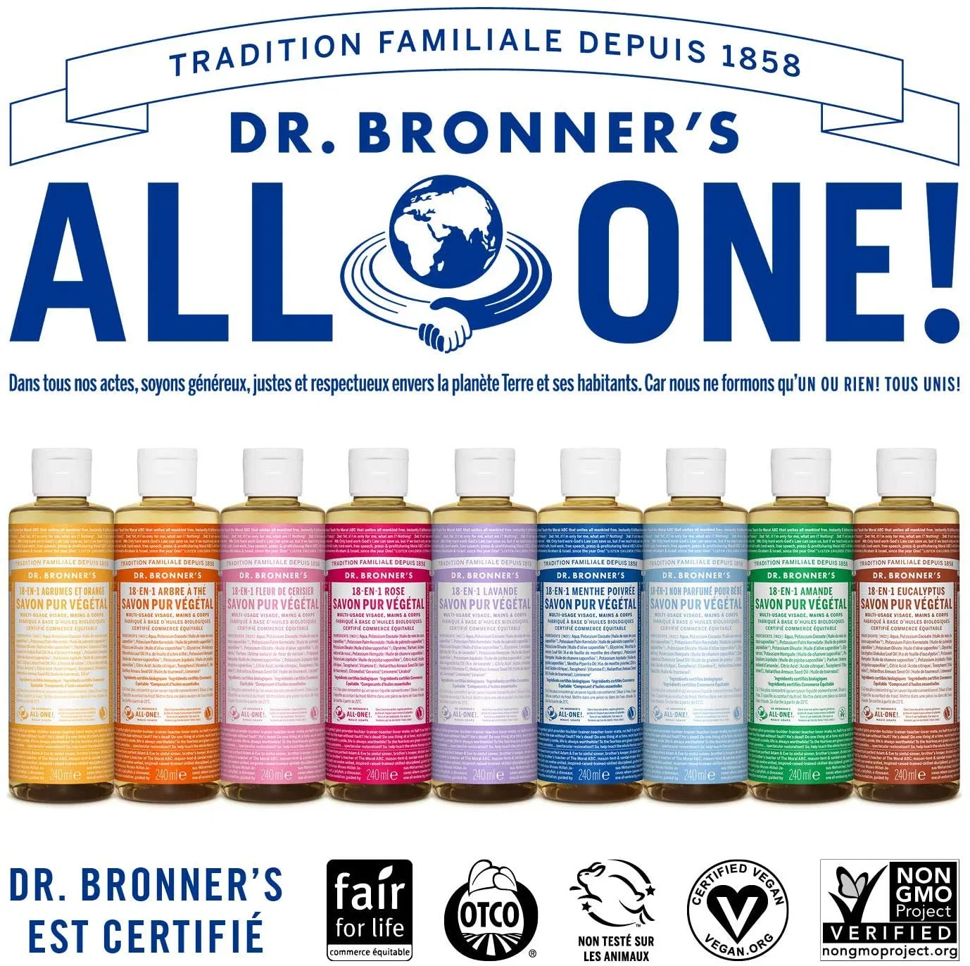 Натуральное жидкое мыло 18-в-1 Dr. Bronner's, миндаль, 945 мл Dr. Bronner'S — фото 3