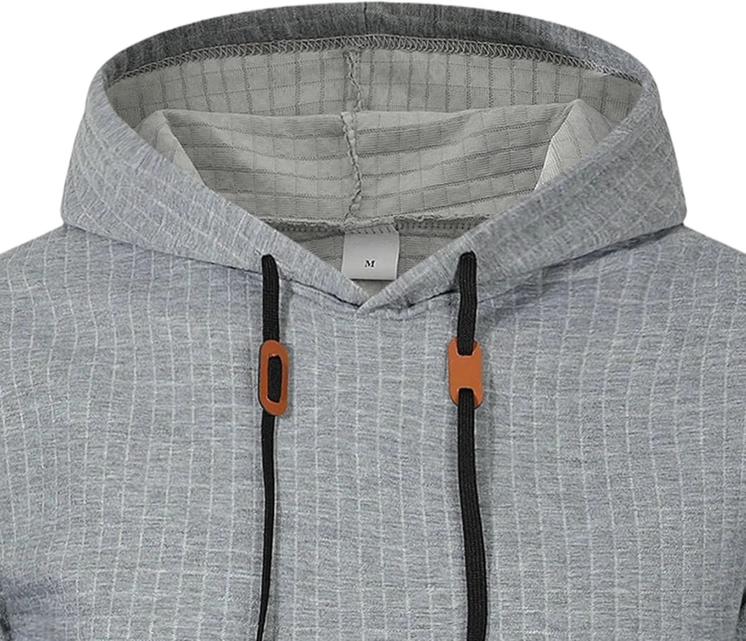 Мужская худи с капюшоном, вафельный трикотаж, короткий рукав, Light Gray — фото 3