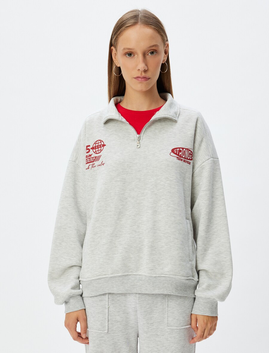 

Толстовка Koton, цвет Grey/Light grey/mottled grey