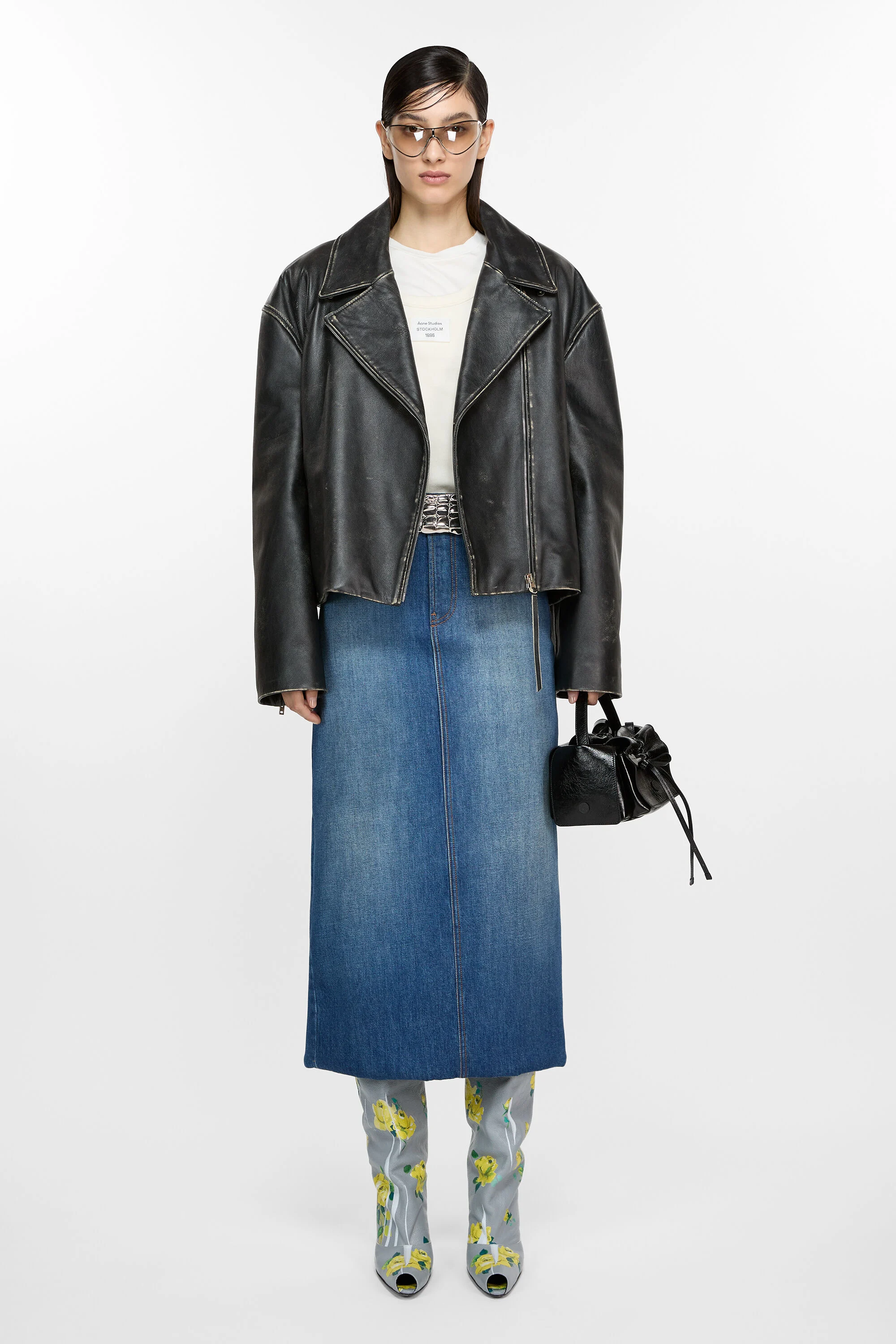 

Кожаная куртка Acne Studios, черный