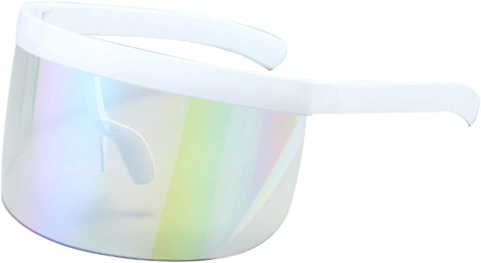 

Солнцезащитные очки COTIA в футуристическом стиле, увеличенного размера, с плоским верхом, зеркальными монолинзами, оправой песочного цвета, диаметром 166 мм, White Frame &Green