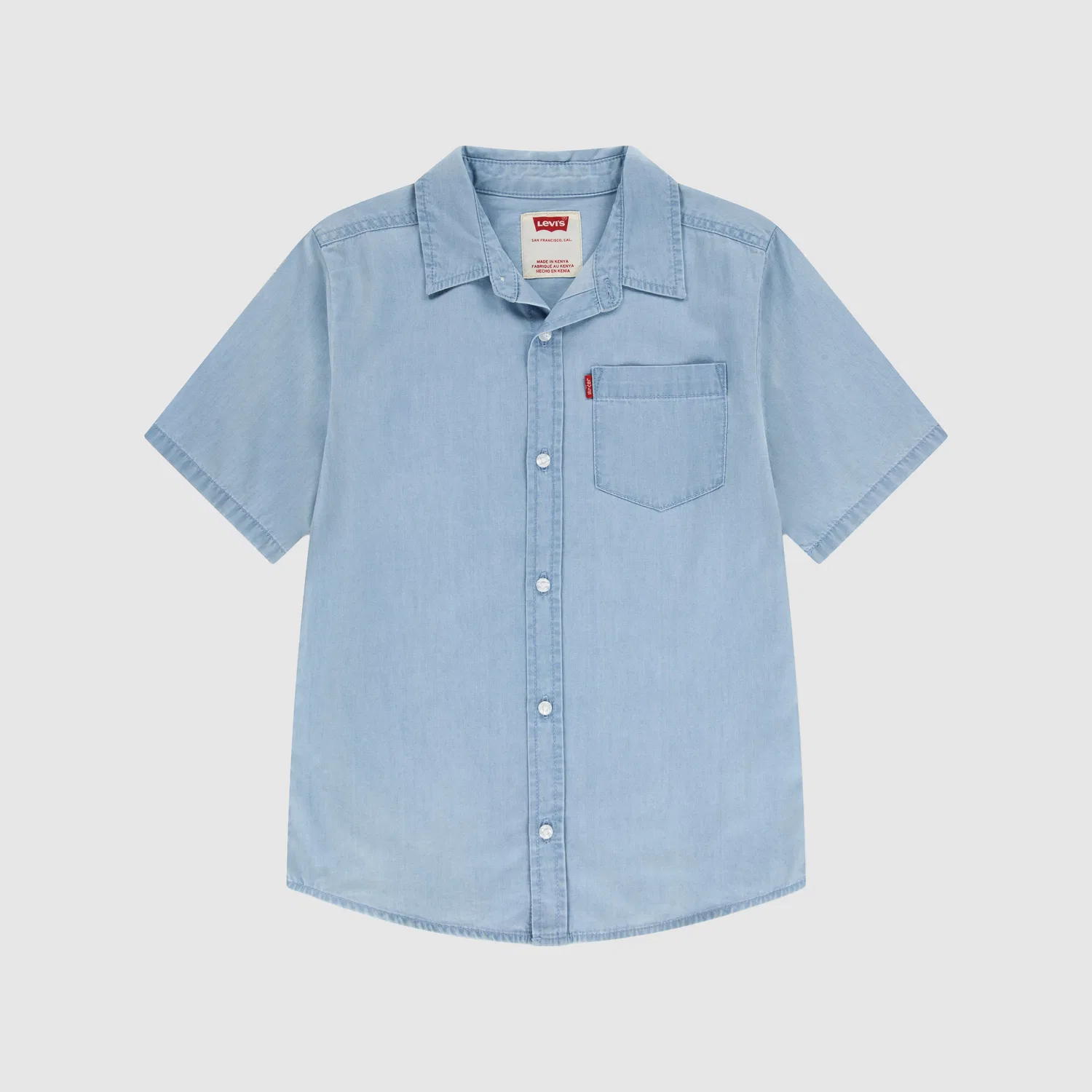 Тканая рубашка с коротким рукавом для мальчиков 8-20 лет Levi's, Light Wash