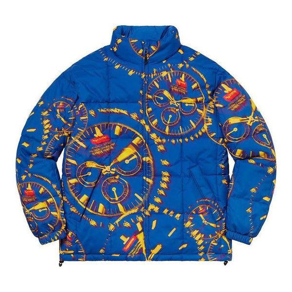 

Куртка reversible puffy jacket 'blue gold' Supreme, синий