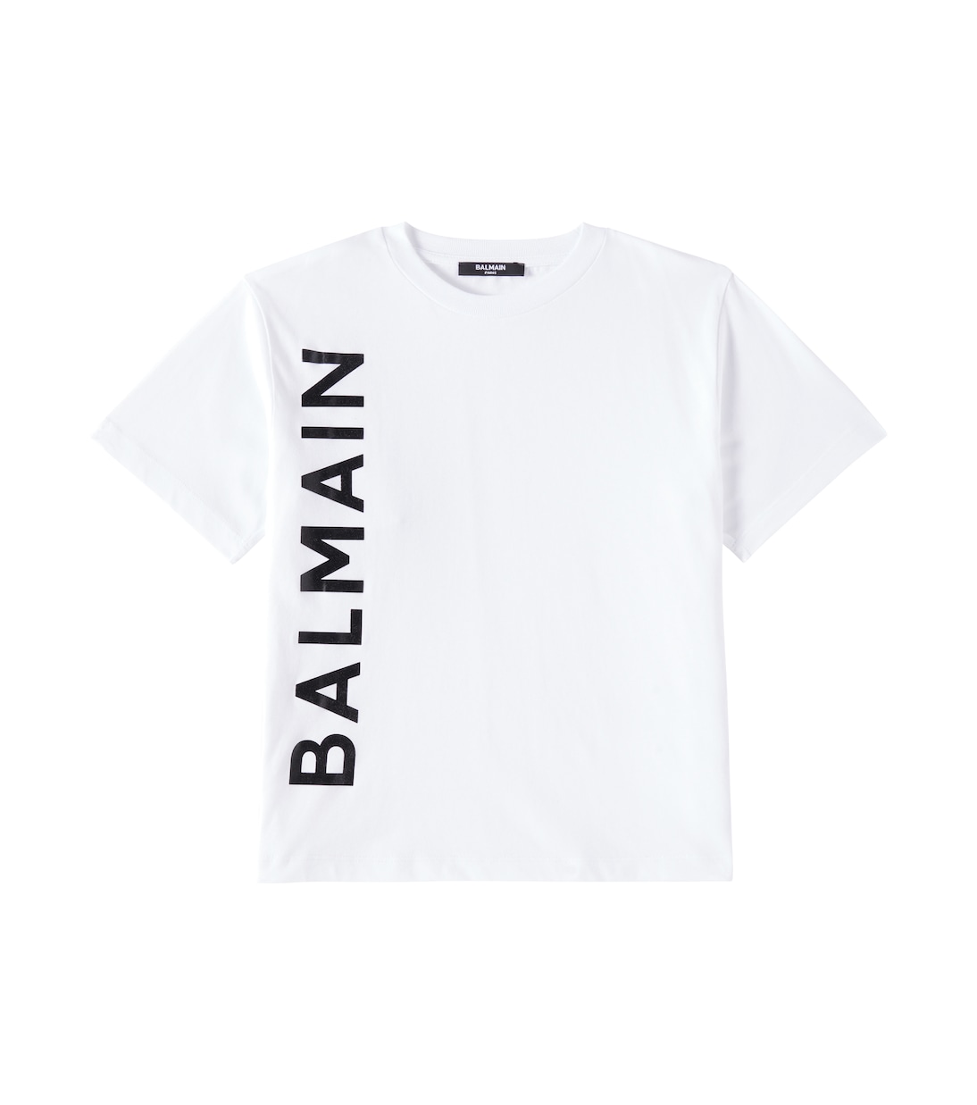 

Футболка из хлопкового джерси с логотипом Balmain Kids, White/Black