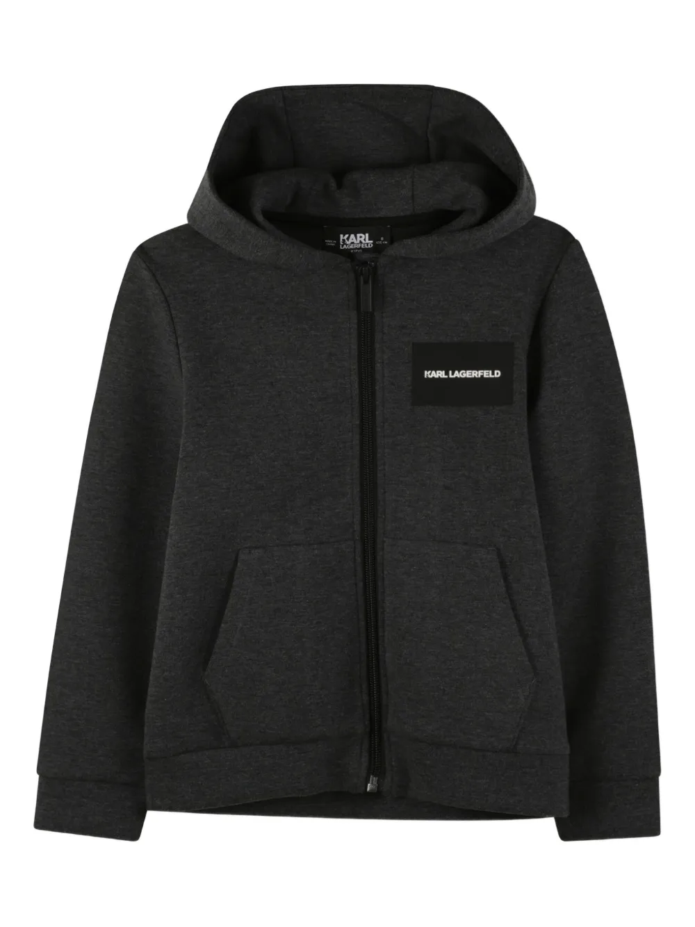 

Худи на молнии KARL LAGERFELD KIDS, серый
