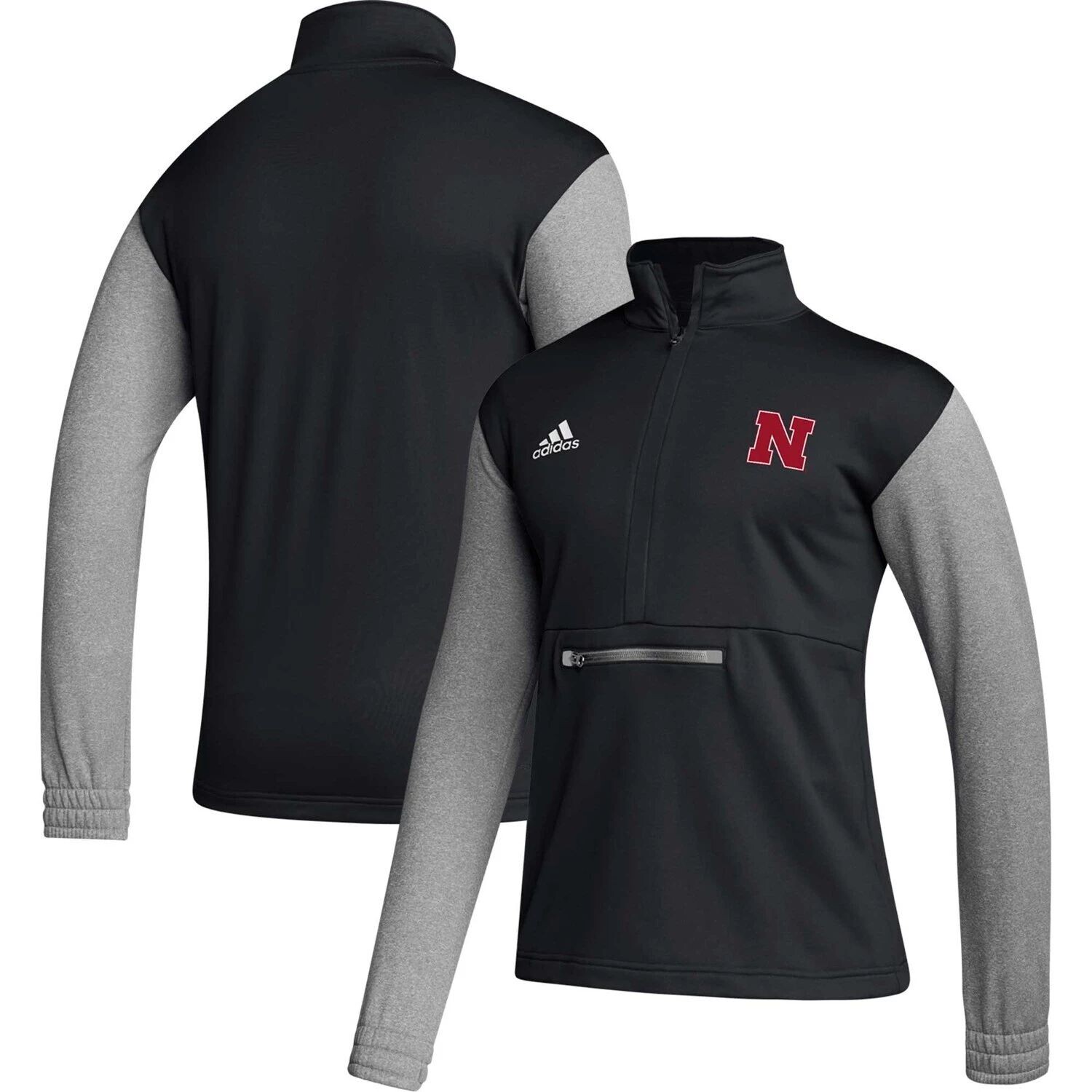 Мужская черная куртка на молнии Nebraska Huskers Team Issue AEROREADY adidas — фото 4