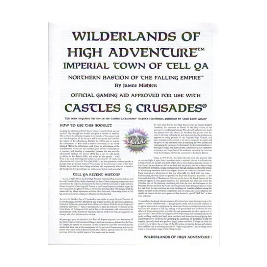 

Wilderlands of High Adventure - Imperial Town of Tell Qa (Free RPG Day 2007), Castles & Crusades - Modules & Adventures (Troll Lord Games), мягкая обложка