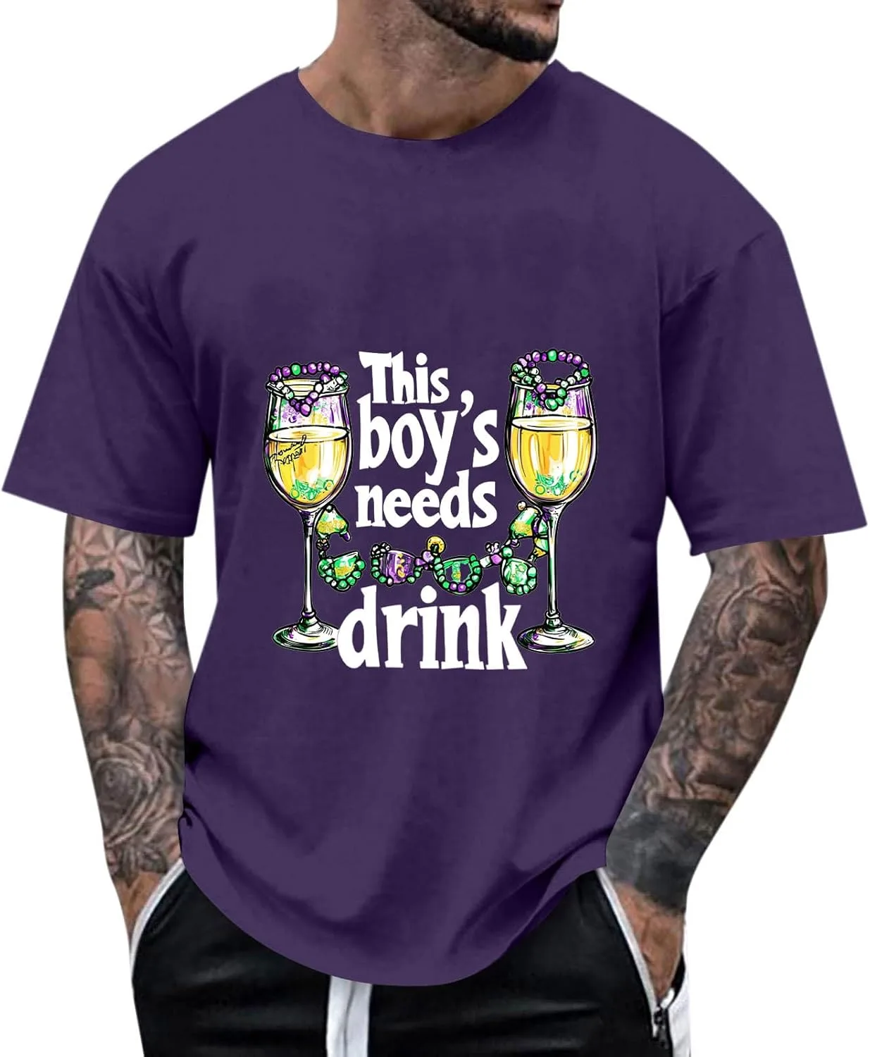 

Футболка с принтом Carnival Wine Glass для мужчин