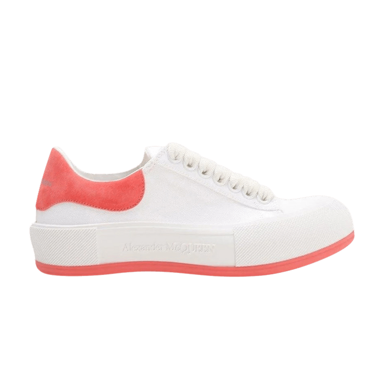 Кроссовки Alexander McQueen Alexander McQueen Wmns Deck Lace-Up Plimsoll 'White Coral', белый
