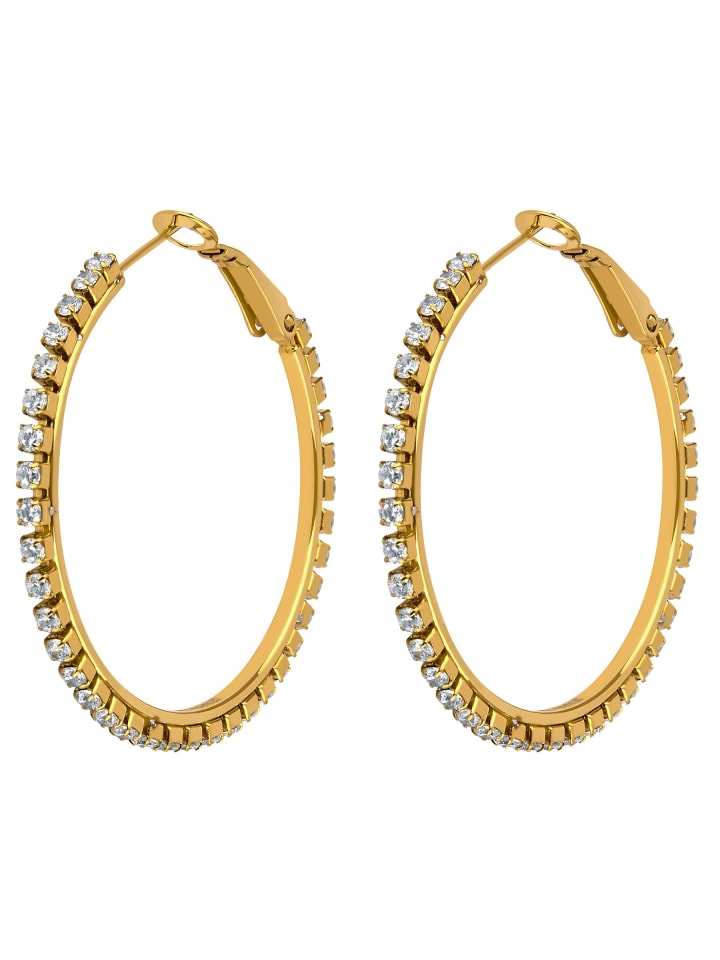 

ANELY Серьги-кольца с декоративными камнями, элегантный дизайн, золотая застежка-клипса