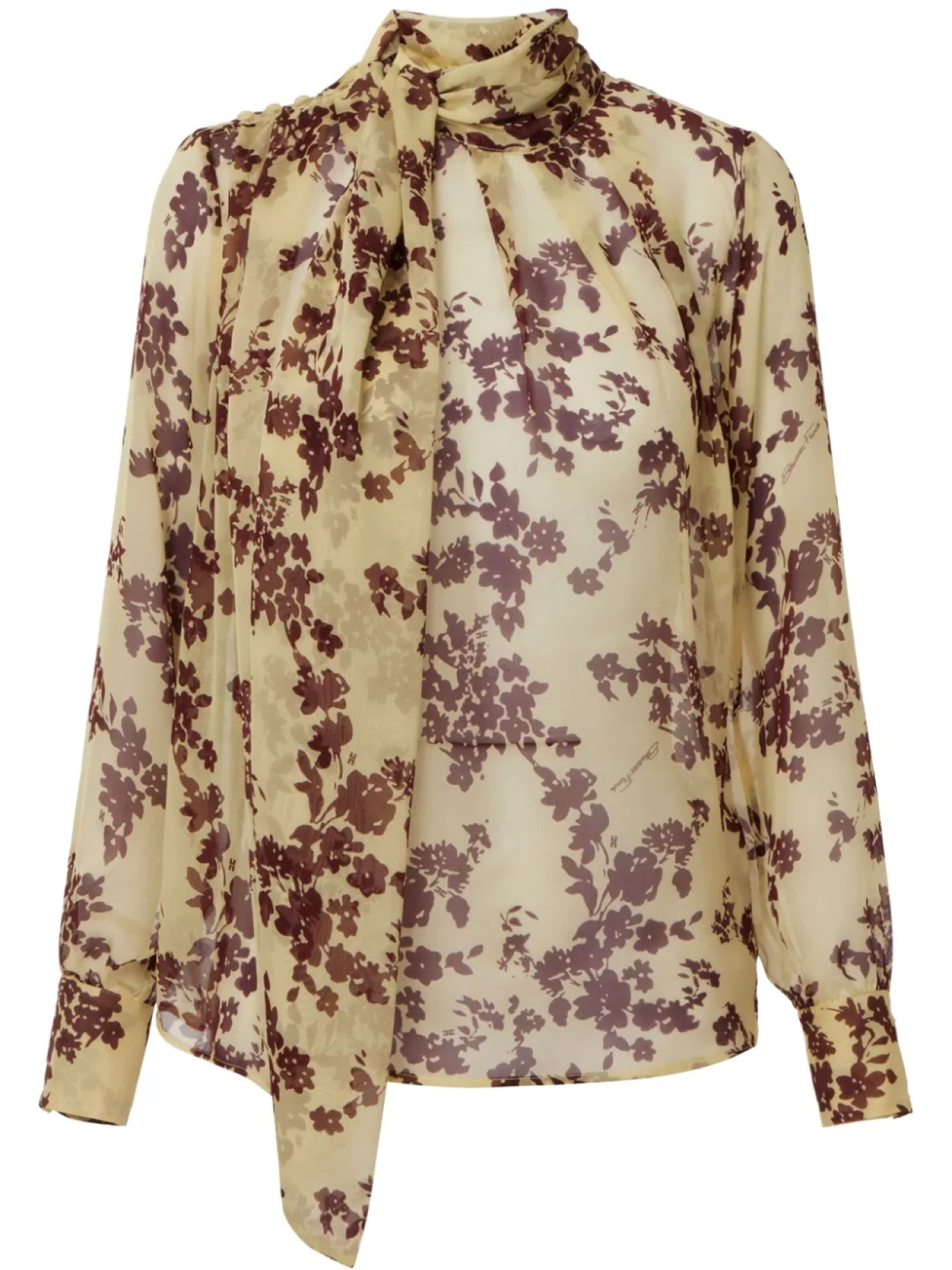 

Блузка Elisabetta Franchi с цветочным принтом, нейтральный