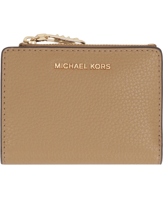 

Кошелек из зернистой кожи с застежкой-кнопкой Michael Kors, бежевый