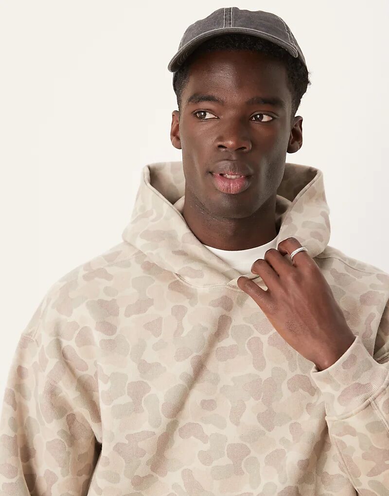 

Толстовка Abercrombie & Fitch Essentials с бежевым камуфляжным принтом