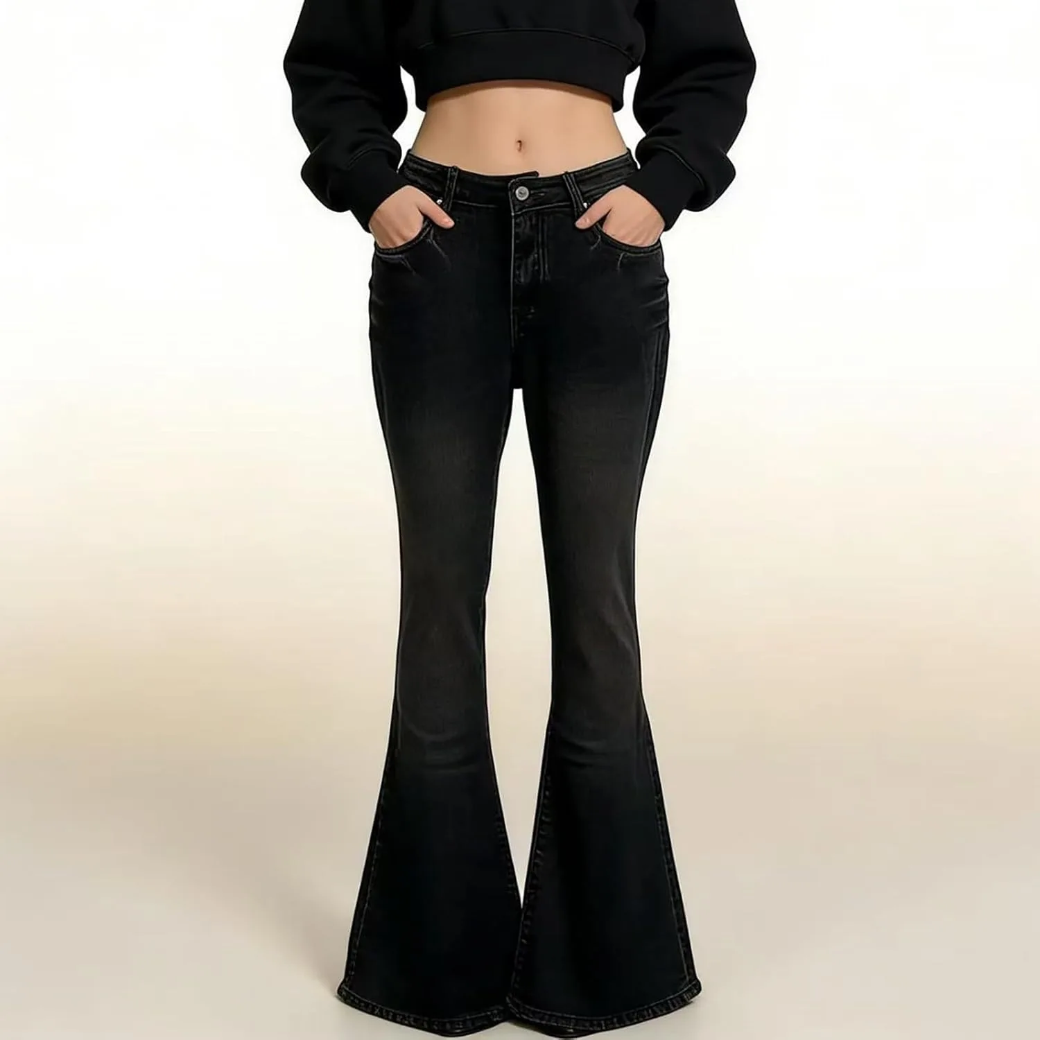 Джинсы для женщин High Waisted Bootcut с эффектом стройнящего стрейча — фото 2