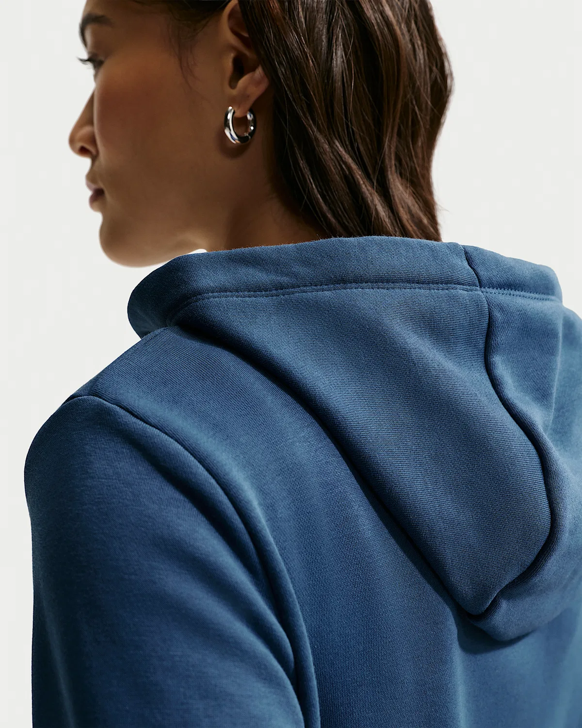 Женская флисовая худи Nike Sportswear Club Fleece на полной молнии, Mystic Navy/White — фото 2