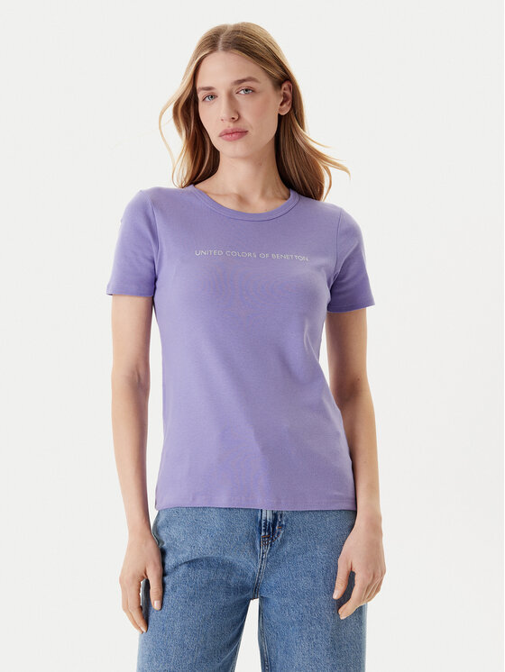 

Футболка обычного кроя 3GA2E16A2 United Colors Of Benetton, фиолетовый