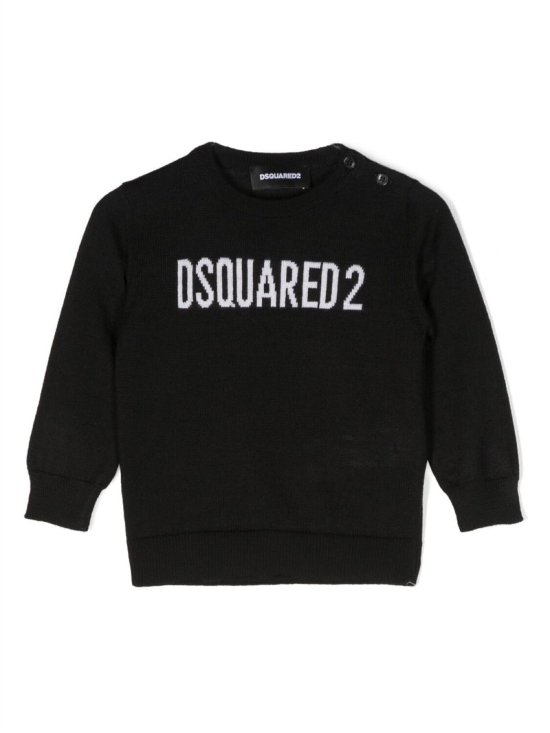 

DSQUARED2 KIDS джемпер вязки интарсия с логотипом, черный