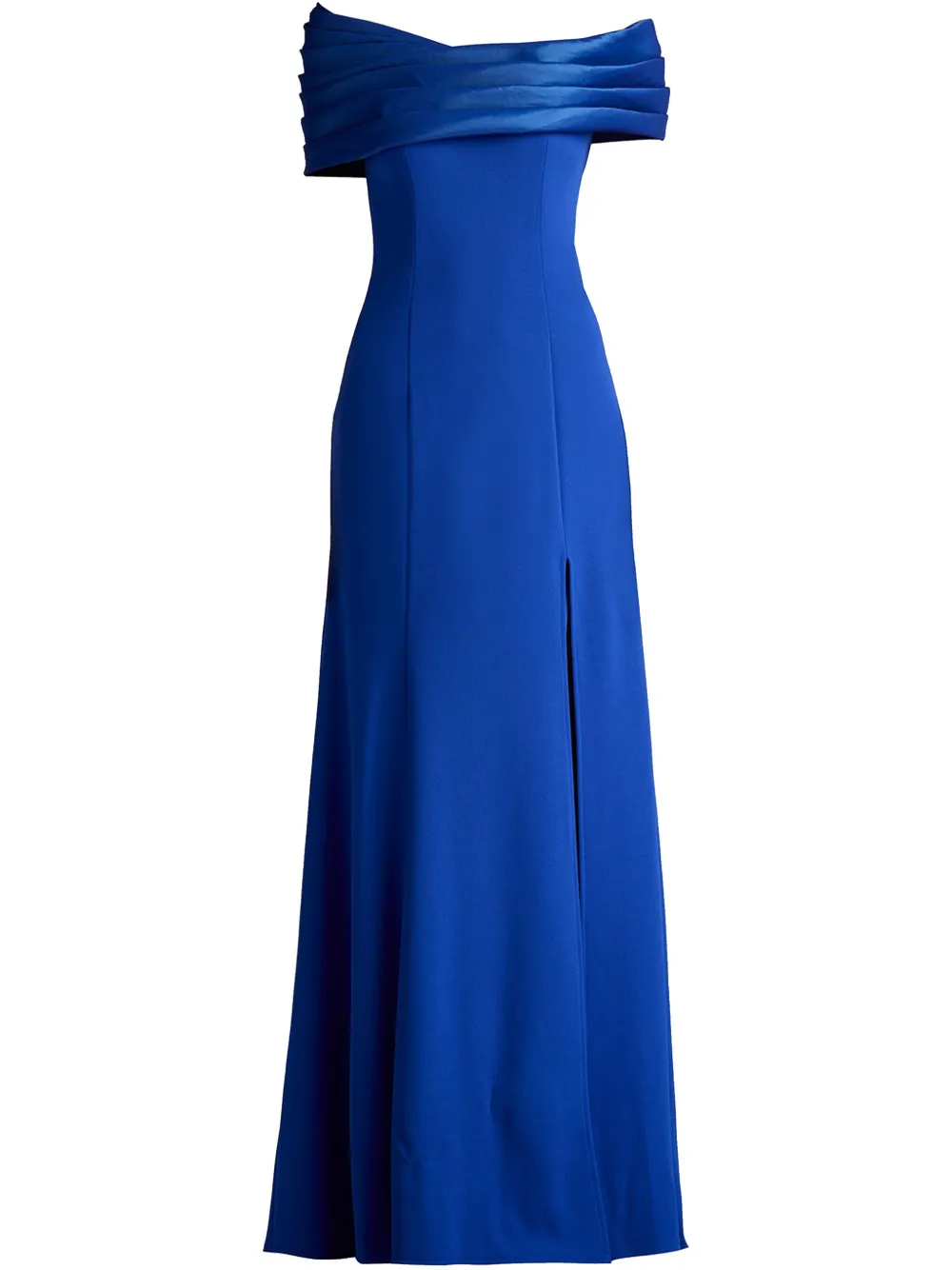 

Платье макси с открытыми плечами Tadashi Shoji, синий