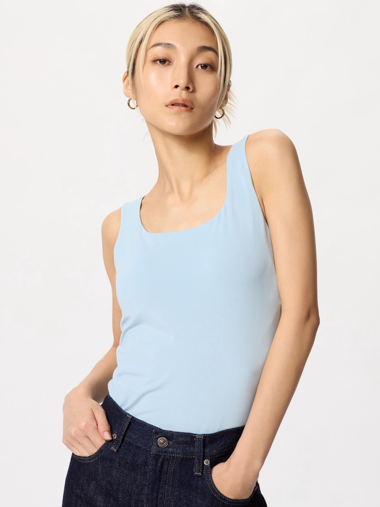 

Топ на бретелях с чашечками airism Uniqlo, синий