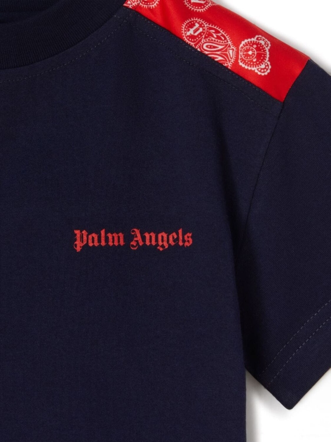 Palm Angels Kids футболка с вышитым логотипом, синий — фото 3
