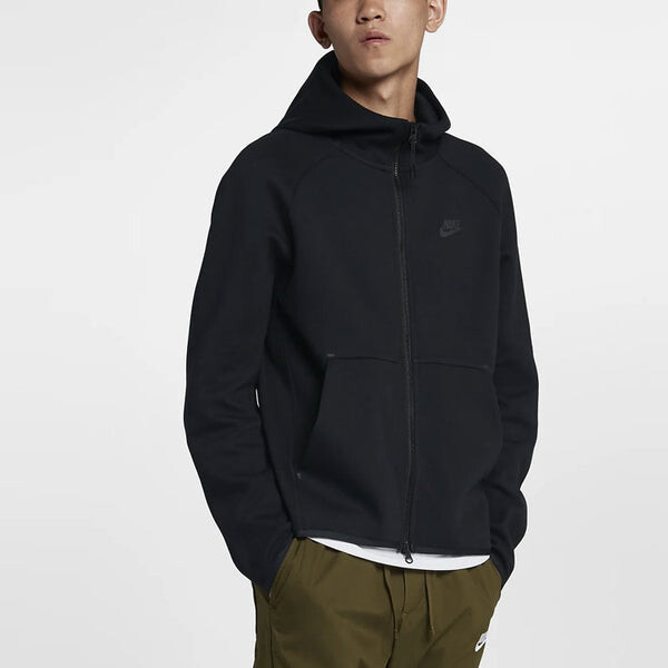 Толстовка Nike AS Men's Nike Sportswear TCH FLC FZ, черный — фото 4