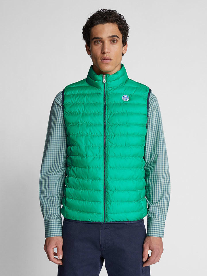 

North Sails Стеганый жилет зеленого цвета