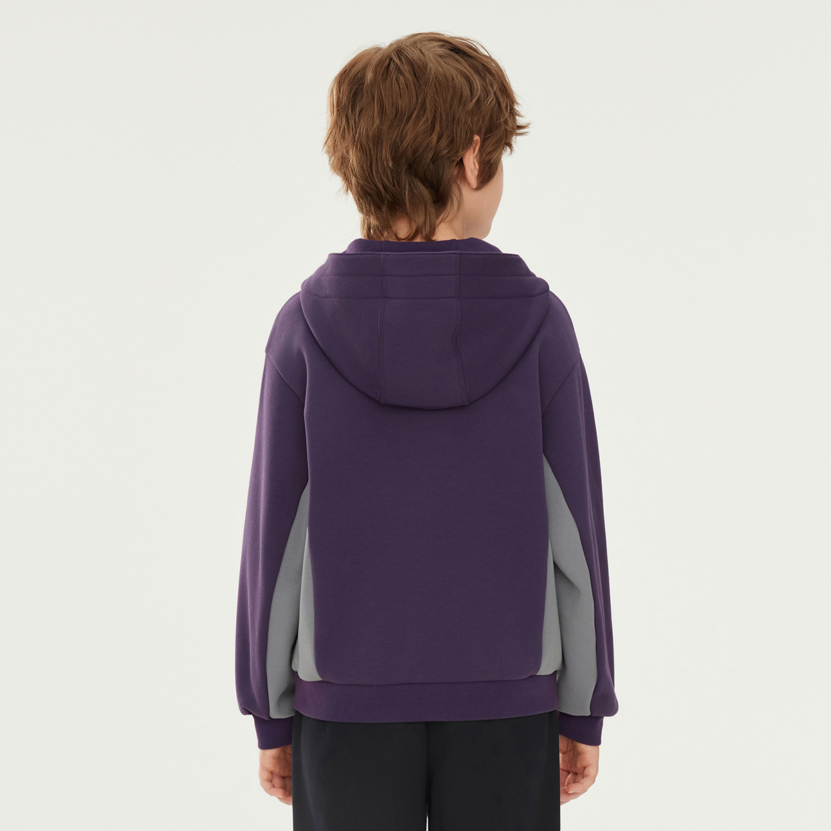 FILA KIDS Свитшот 25 осень зима плотная жаккардовая пряжа с начесом высокая темно-фиолетовая — фото 3