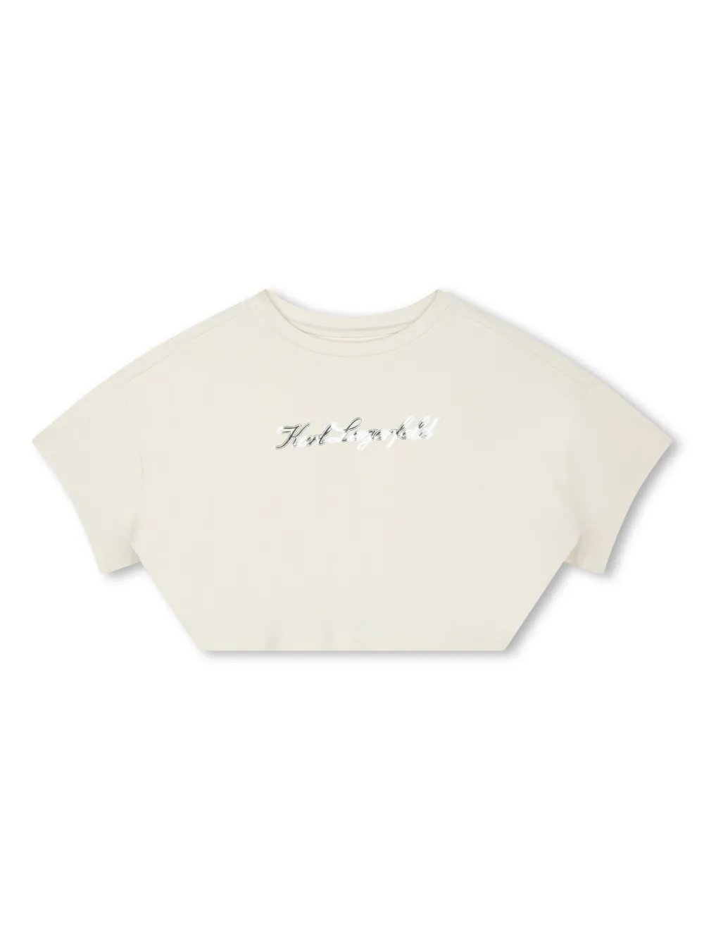 

Укороченная футболка Karl Signature KARL LAGERFELD KIDS, белый