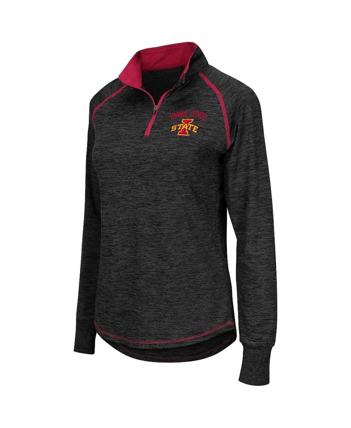 

Черная женская куртка Iowa State Cyclones Bikram с длинным рукавом и молнией 1/4 Colosseum, черный