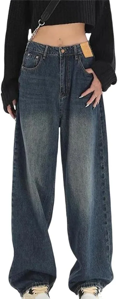 

Женские джинсы Vintage прямые, высокие, мешковатые