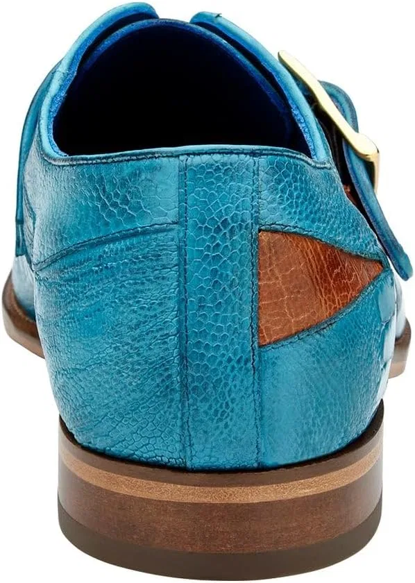 Ботинки Oxford & Derby, кожа страуса, Belvedere, Ant. Ocean Blue/Brandy — фото 4
