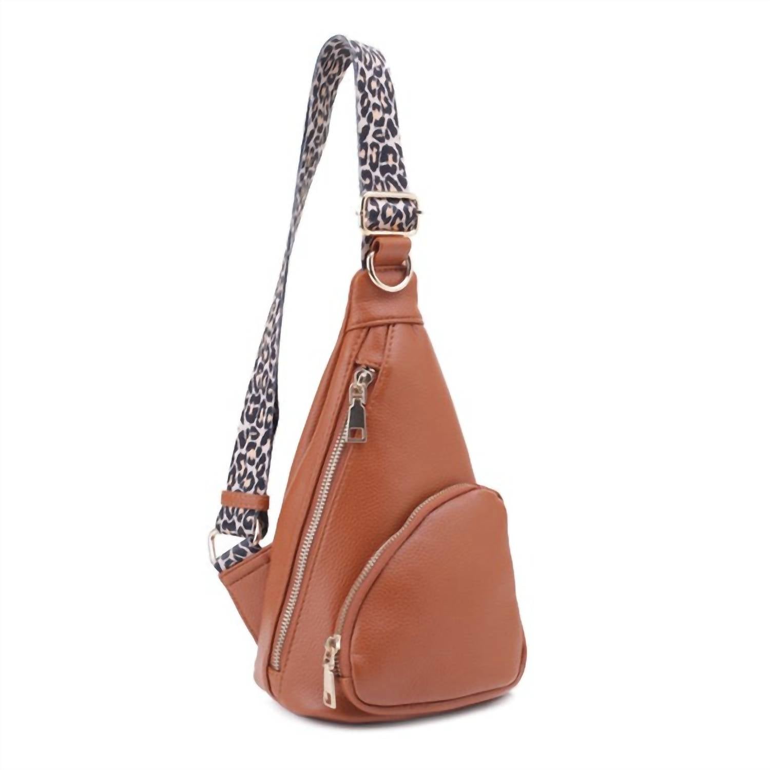

Женская сумка-слинг Jessi Leopard Strap сумка через плечо в цвете Cognac Dani & Em, Коричневый, Женская сумка-слинг Jessi Leopard Strap сумка через плечо в цвете Cognac Dani & Em