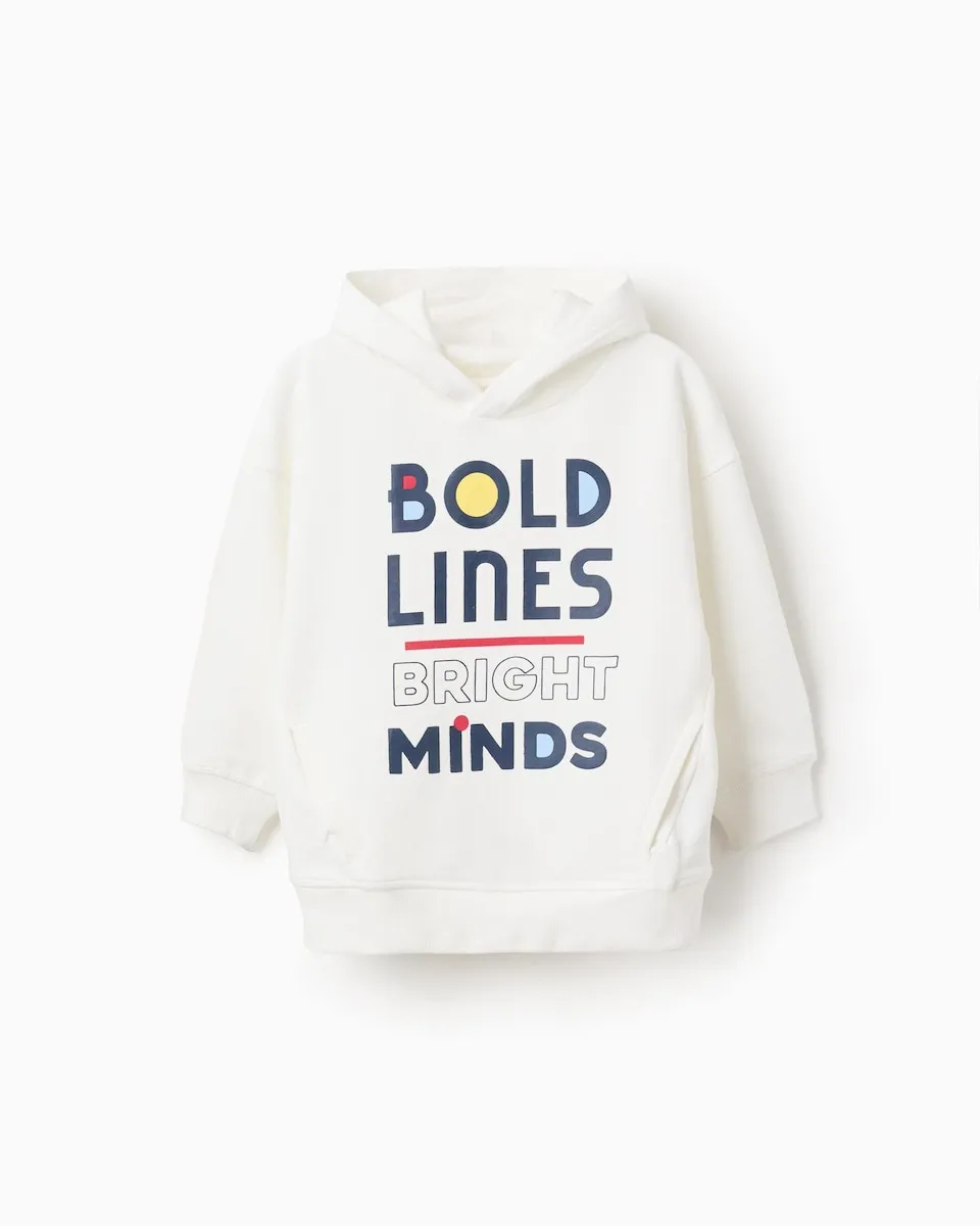 

Детское худи с принтом на груди Zippy, белый