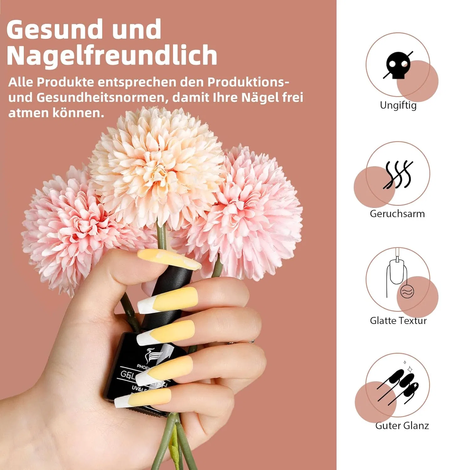 Стартовый набор для гель-лака «Gel Nails Starter Set» от Phoenixy с УФ-лампой 48 Вт Phoenixy, S19-Summer Sea Wind — фото 4