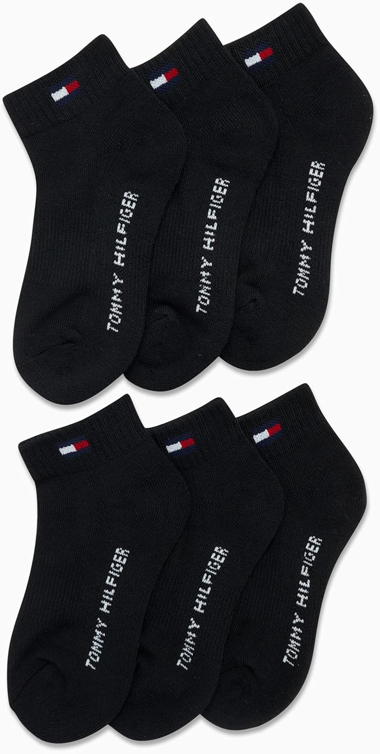 Спортивные носки для мальчиков Tommy Hilfiger - носки Performance Cushion Quarter Cut (6 шт.), Black — фото 4