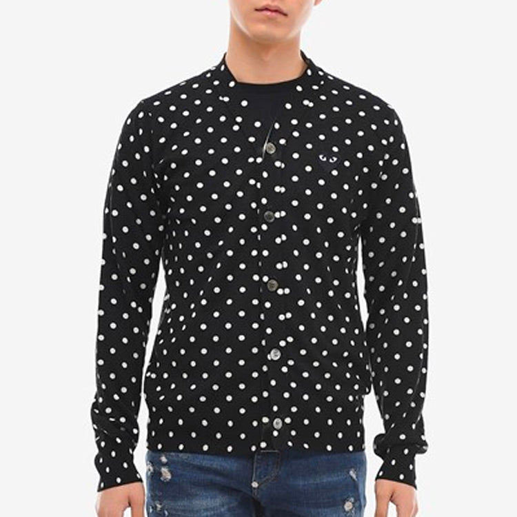 Кардиган COMME des GARCONS PLAY Polka Dot Cardigan Black Emblem 'Black' AZ-N038-051-1, черный — фото 2