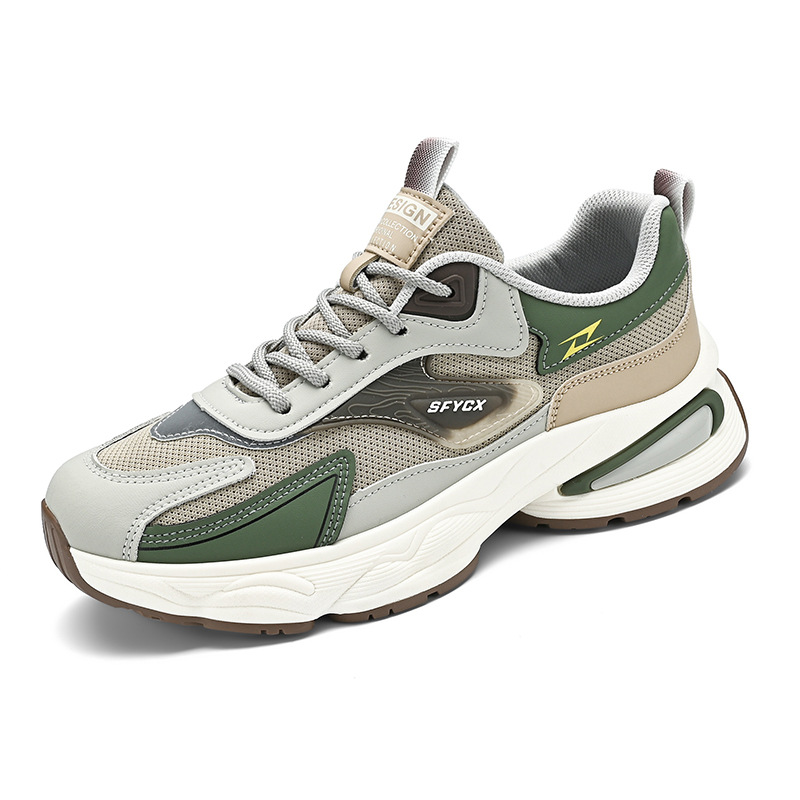 

Кроссовки Cushioning, Abrasion Resistant, Breathable, Height Increasing Low Top Chunky Sneakers Men's TAFN, хаки