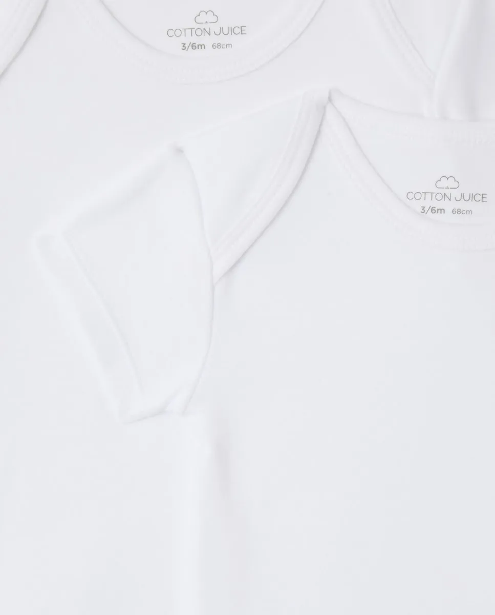 Набор из 2 коротких боди для малыша американского стиля Cotton Juice, белый — фото 3