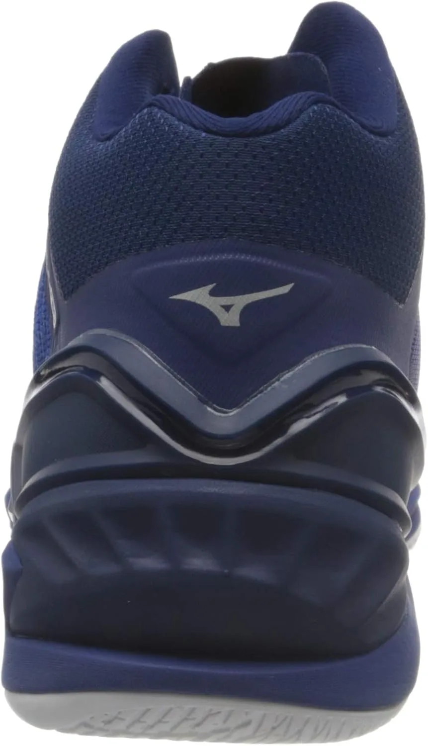 Кроссовки для гандбола Mizuno Unisex Stealth Neo Mid, синий/розовый/серебряный — фото 3