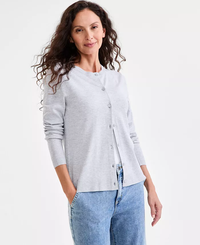 

Женский кардиган на пуговицах, Regular & Petite Style & Co, серый