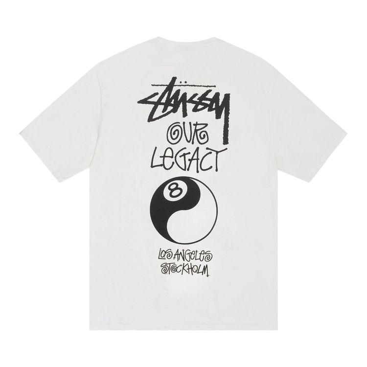 Футболка Stussy x Our Legacy Work Shop 8 Ball Yin Yang Tee 'Natural', белый — фото 2
