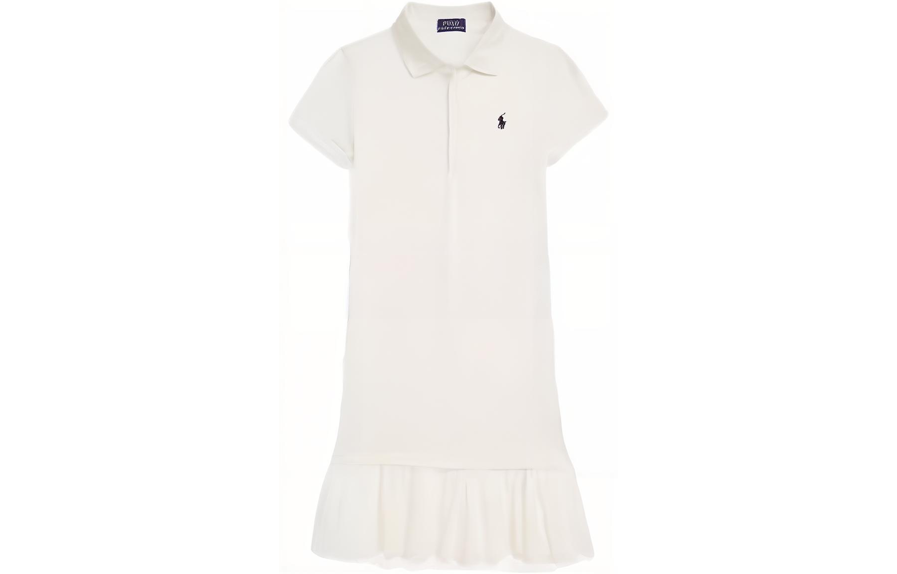 Polo Ralph Lauren Белое детское платье с короткими рукавами — фото 3