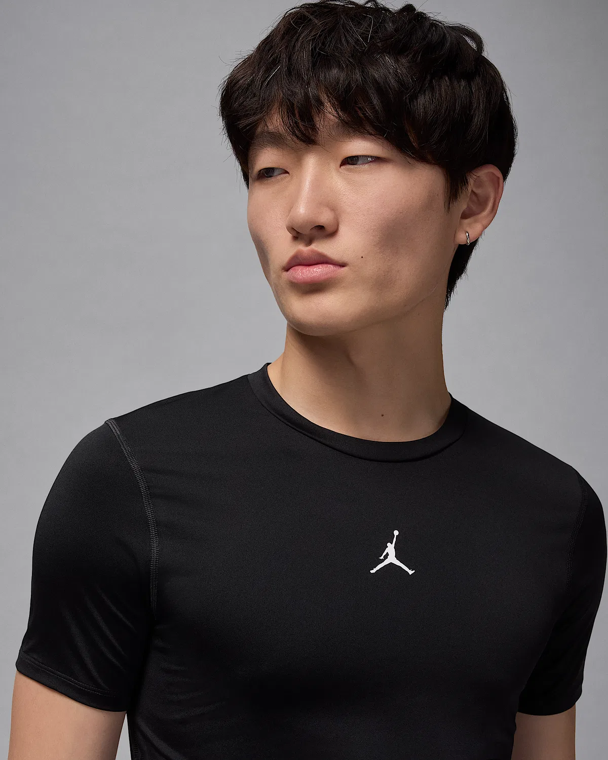 Мужская базовая футболка с коротким рукавом Dri-FIT Jordan Sport, Black/White — фото 3