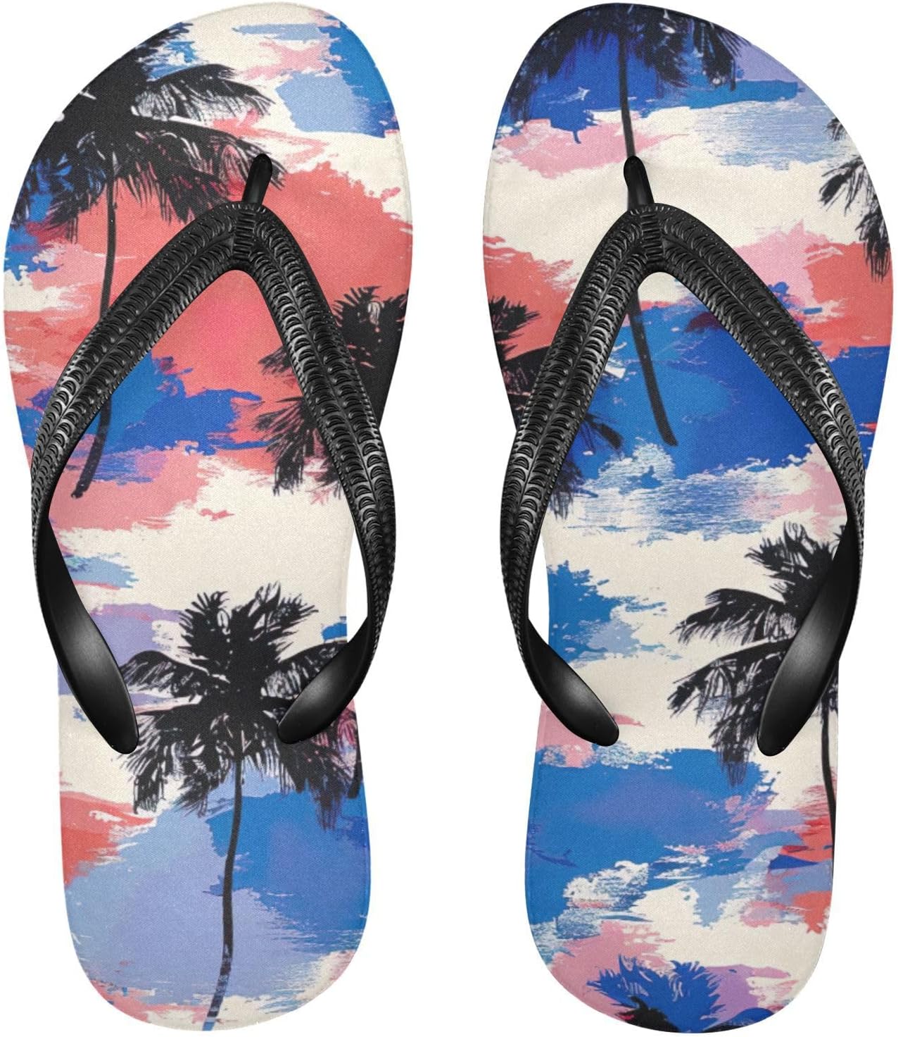

Женские и мужские пляжные сандалии-шлепанцы Tropical Palm Flip Flop для лета, для душа Kfbe, Leaves