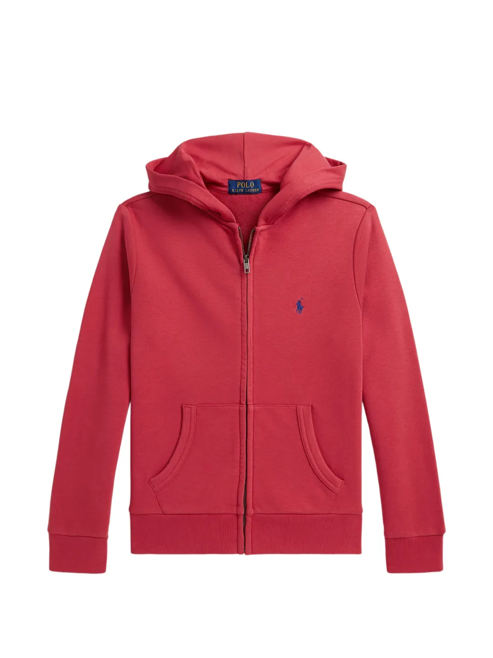 

Худи на молнии с вышитым логотипом Polo Ralph Lauren Kids, красный