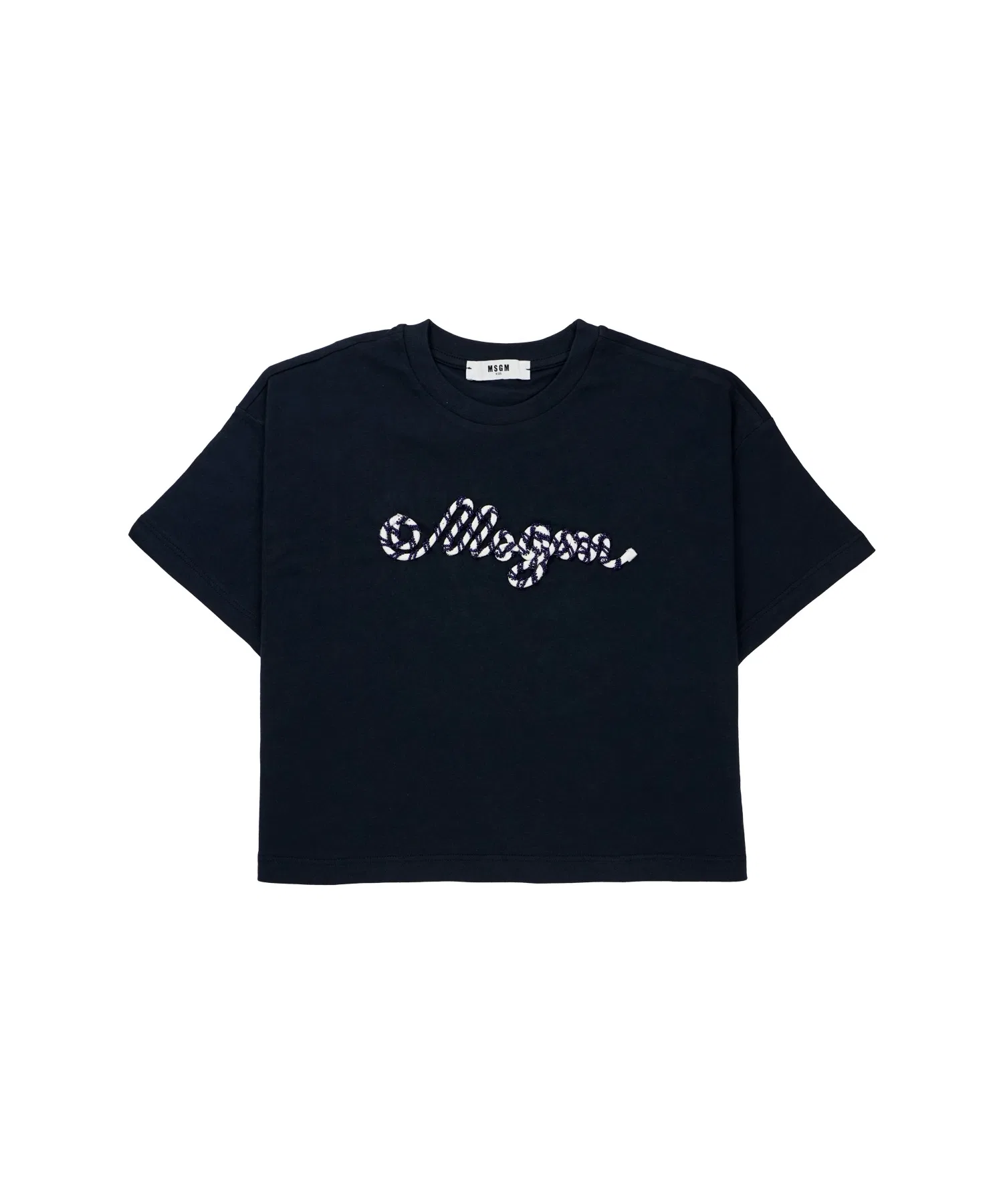 Детская футболка MSGM KIDS с логотипом ROPE тёмно-синяя