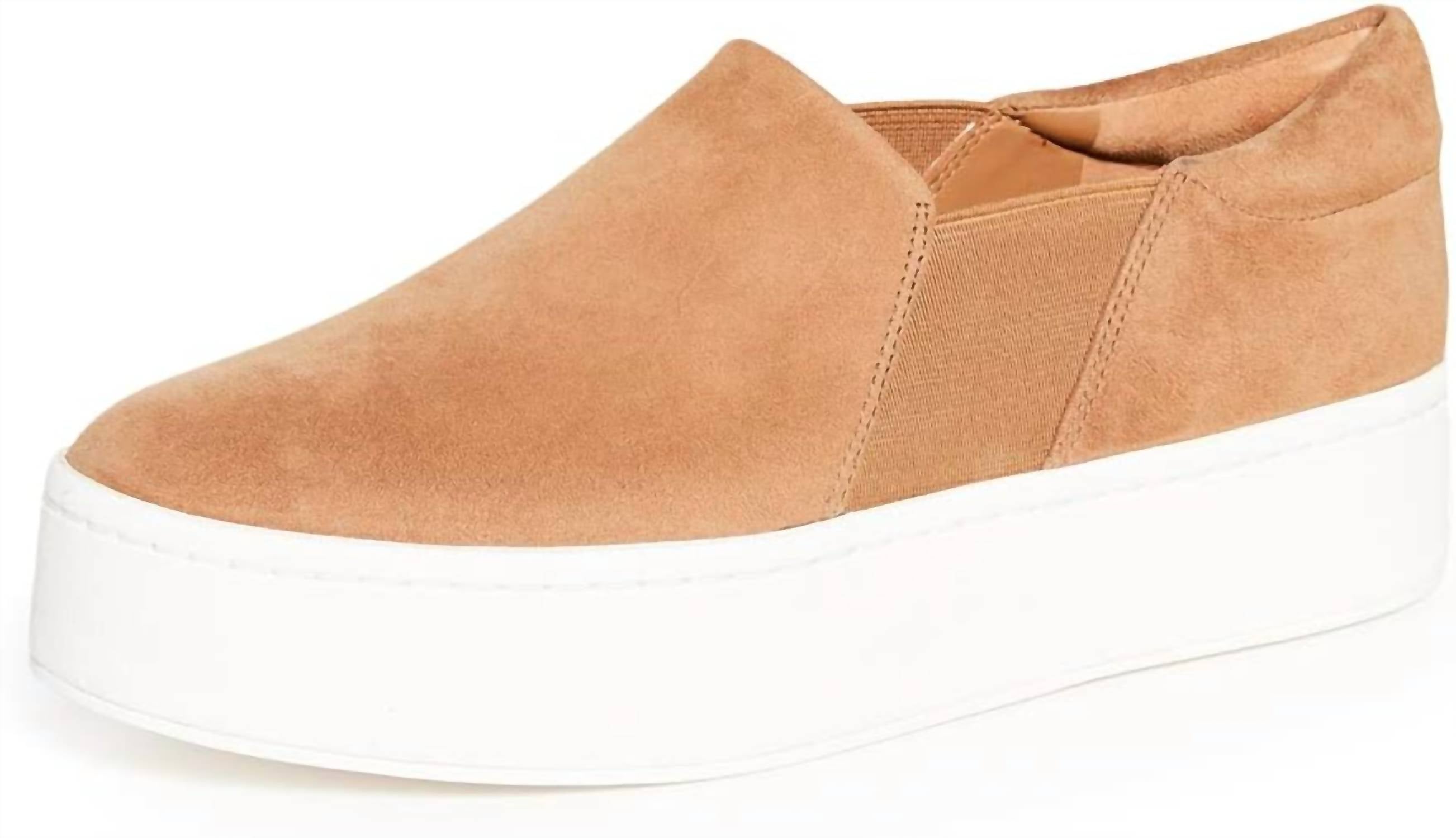 Женские кроссовки Warren Slip On на платформе бежевого цвета Vince — фото 2