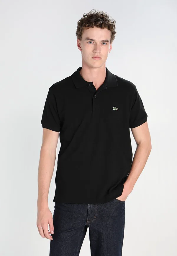 Рубашка поло Lacoste, Хенли, черный