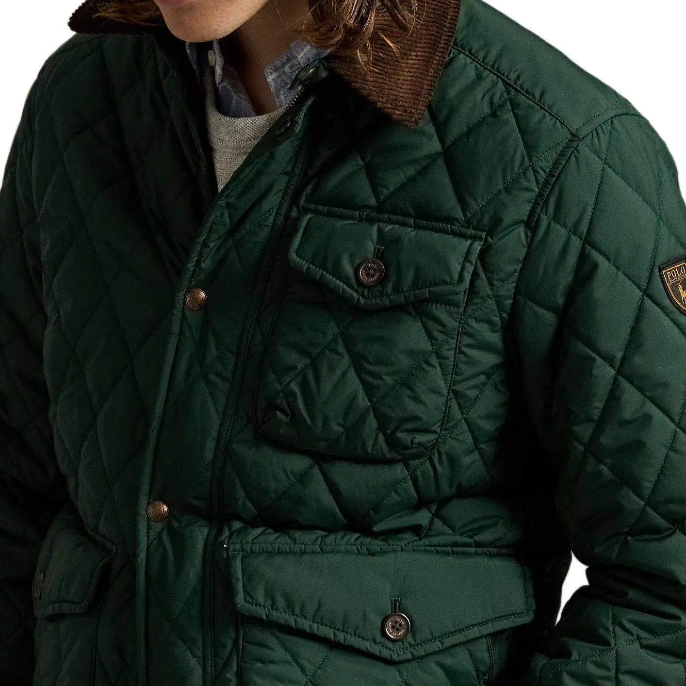 Пуховик стеганый Polo Ralph Lauren Forest Green — фото 4